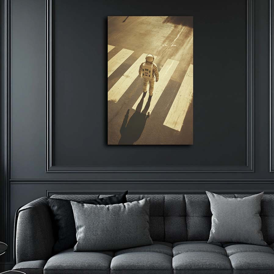 Astronaut in Crosswalk Wall Art