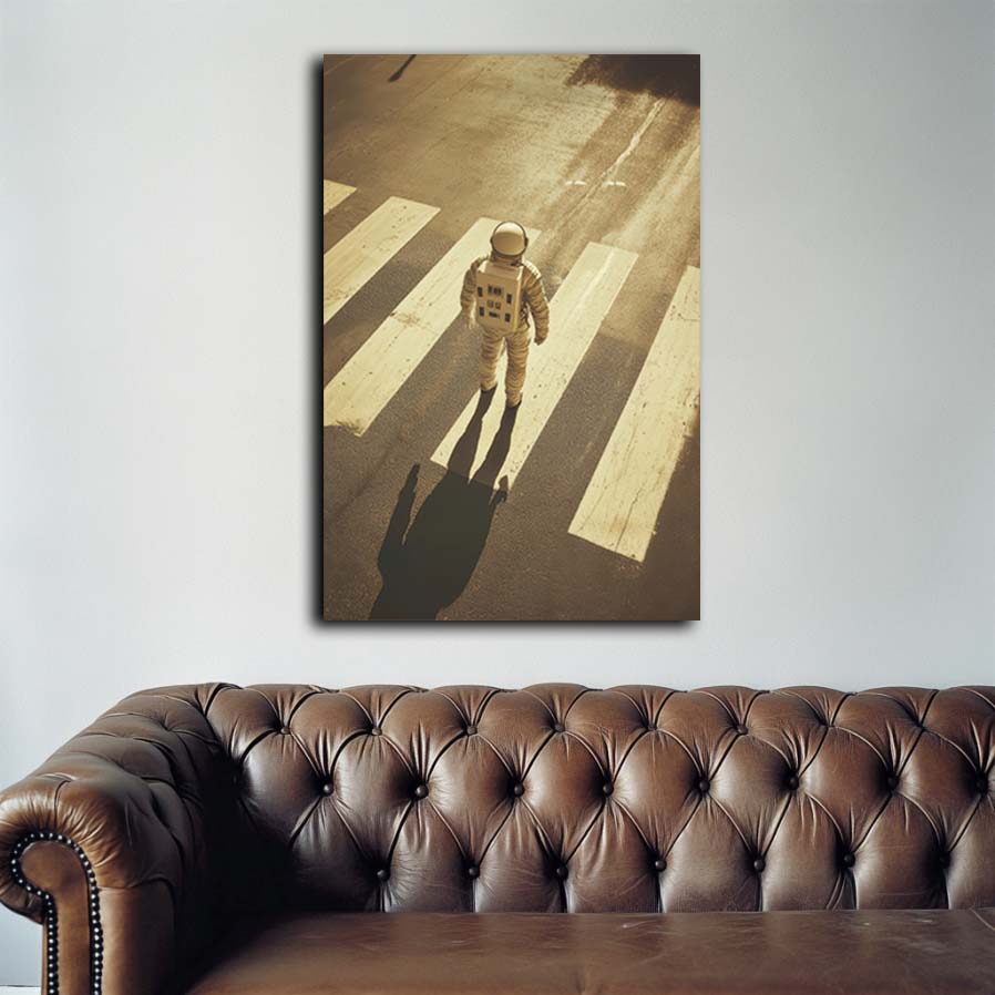 Astronaut in Crosswalk Wall Art