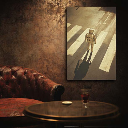 Astronaut in Crosswalk Wall Art