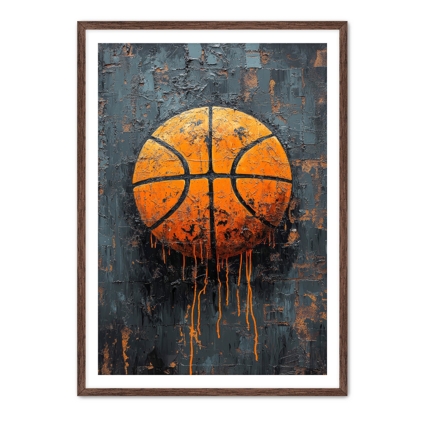 Basketball Stamp  Wall Art
