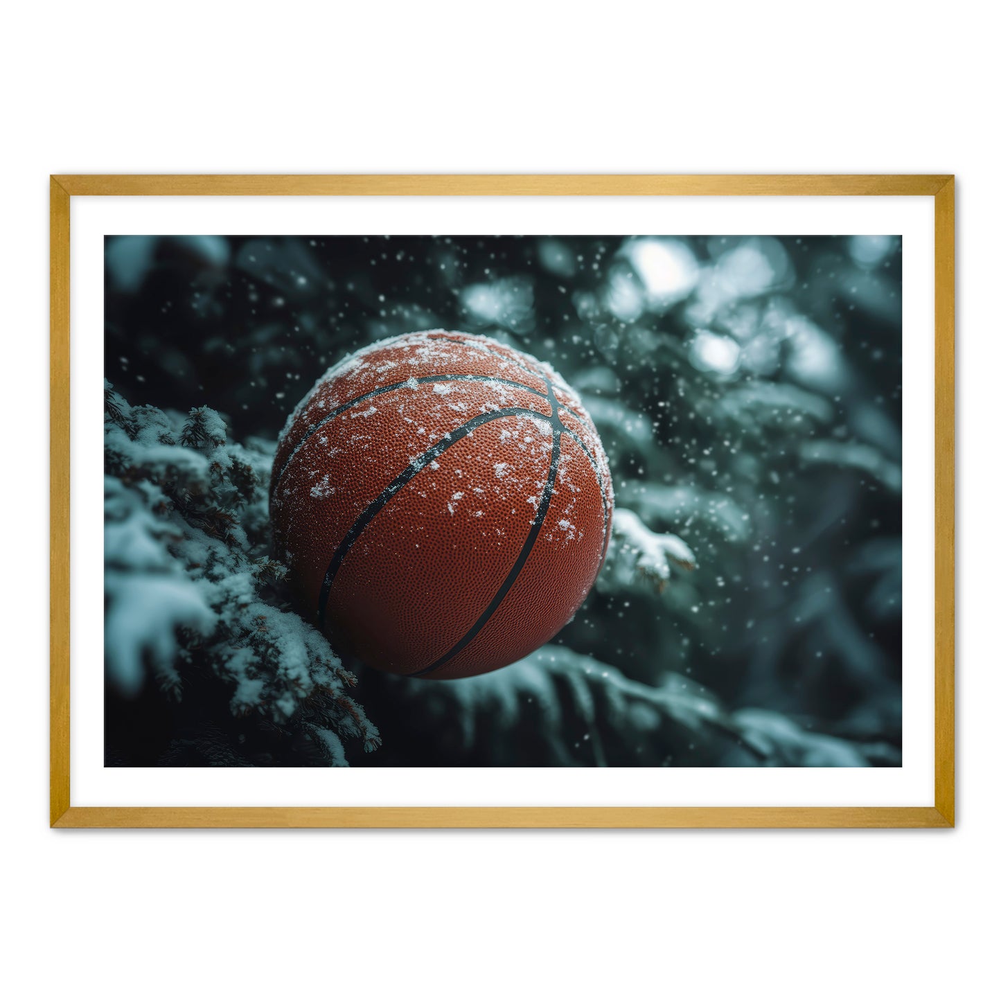 Basketball and Snow  Wall Art