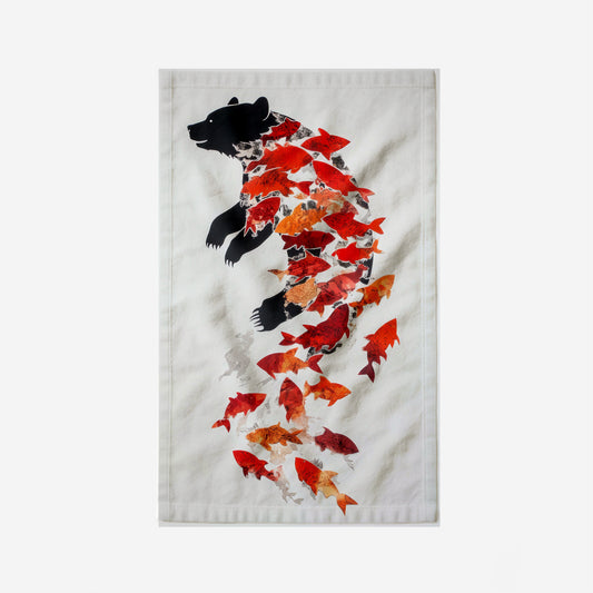 Bear And Fish Pattern Kitchen Towel