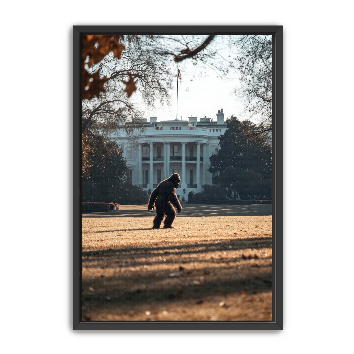 Bigfoot On The White House Lawn Wall Art