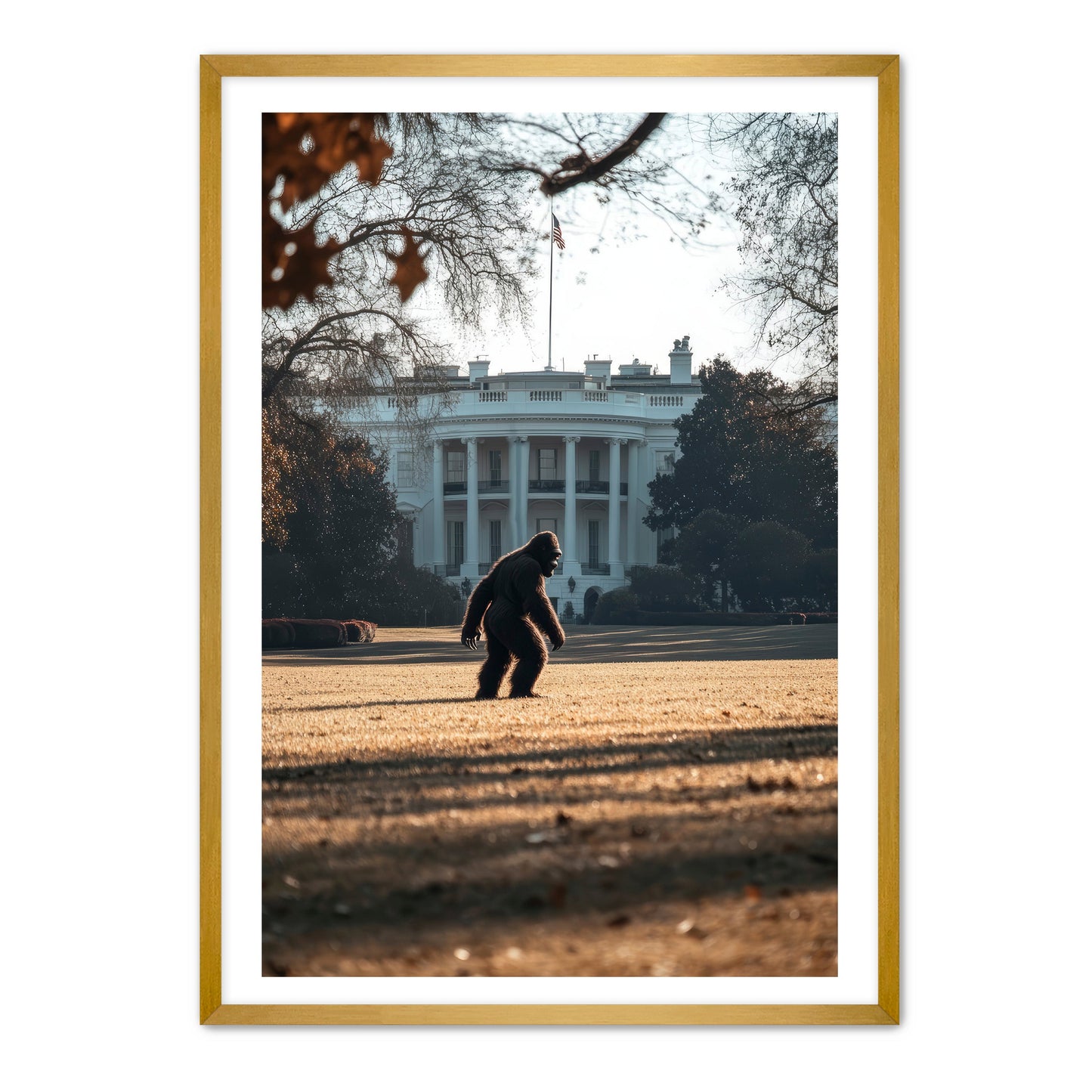 Bigfoot On The White House Lawn Wall Art