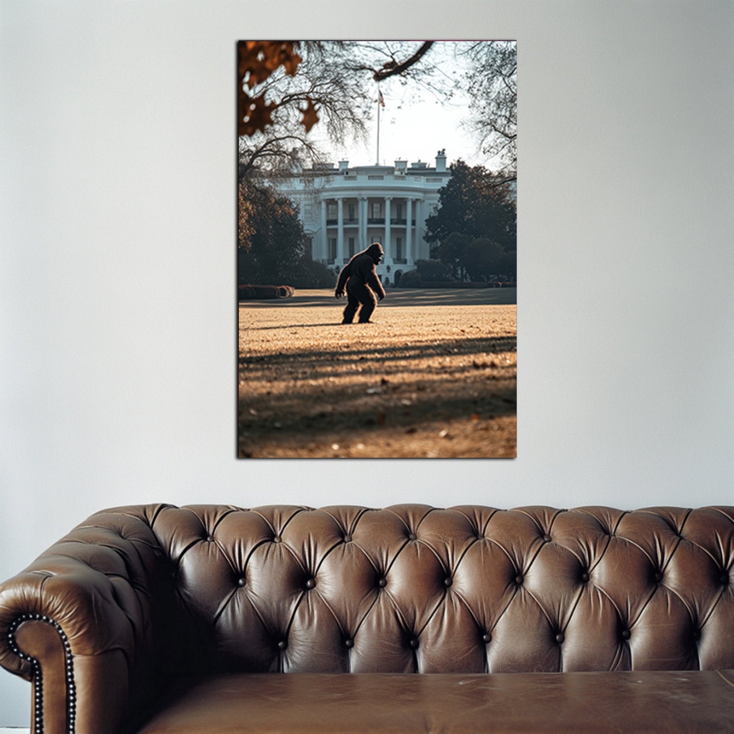 Bigfoot On The White House Lawn Wall Art