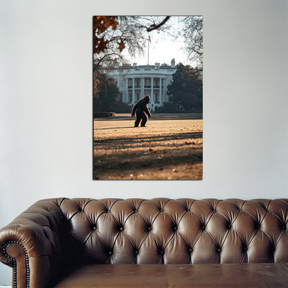 Bigfoot On The White House Lawn Wall Art