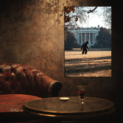 Bigfoot On The White House Lawn Wall Art