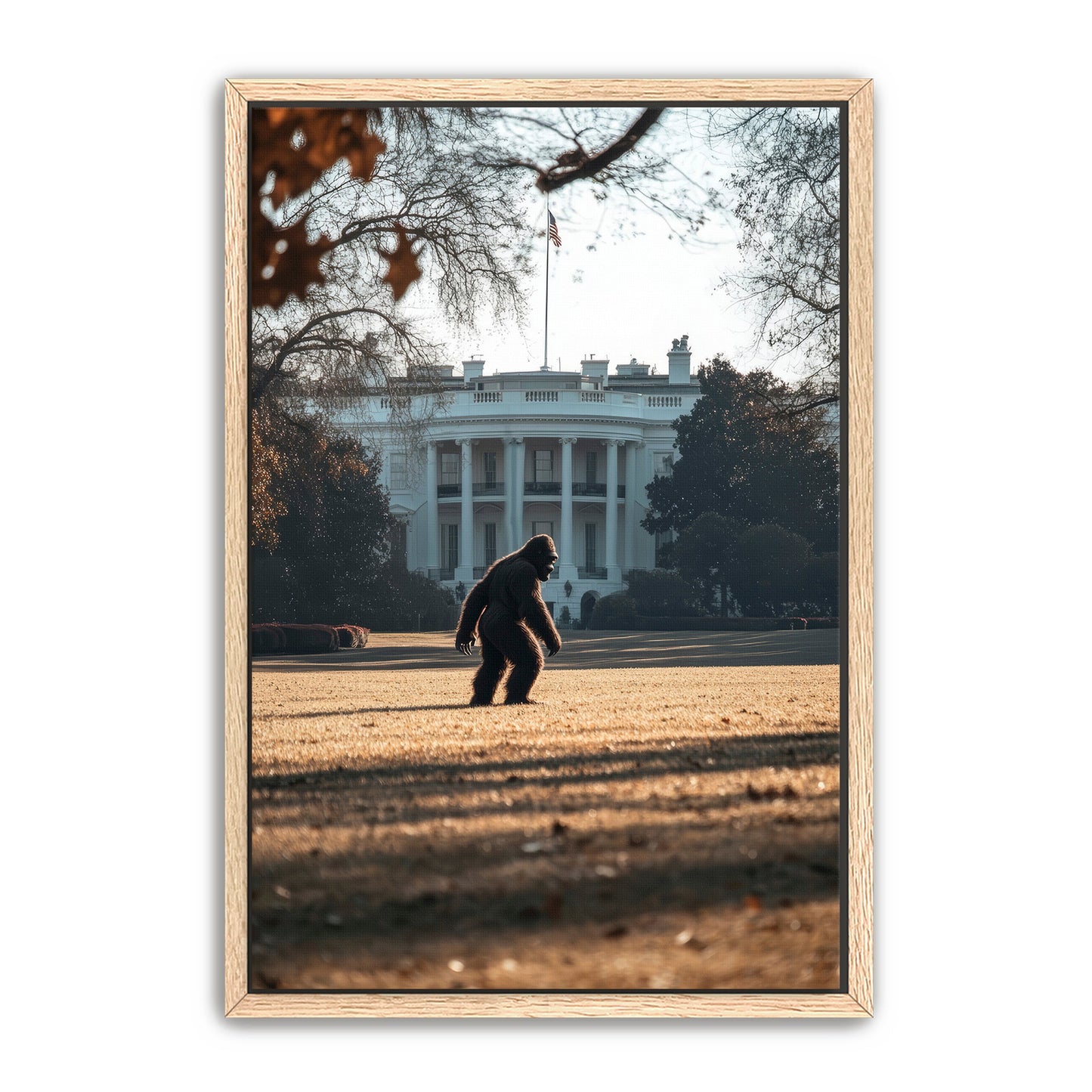 Bigfoot On The White House Lawn Wall Art