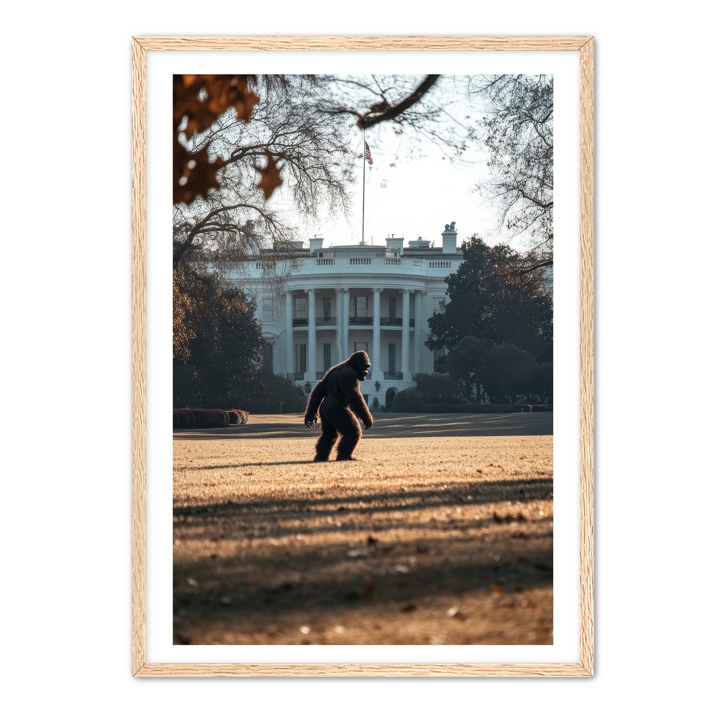 Bigfoot On The White House Lawn Wall Art