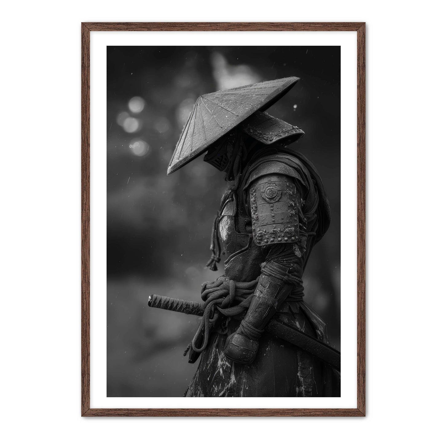 Black and White Samurai Wall Art