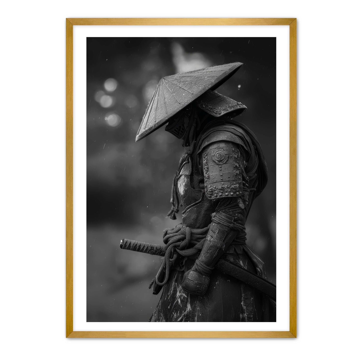 Black and White Samurai Wall Art