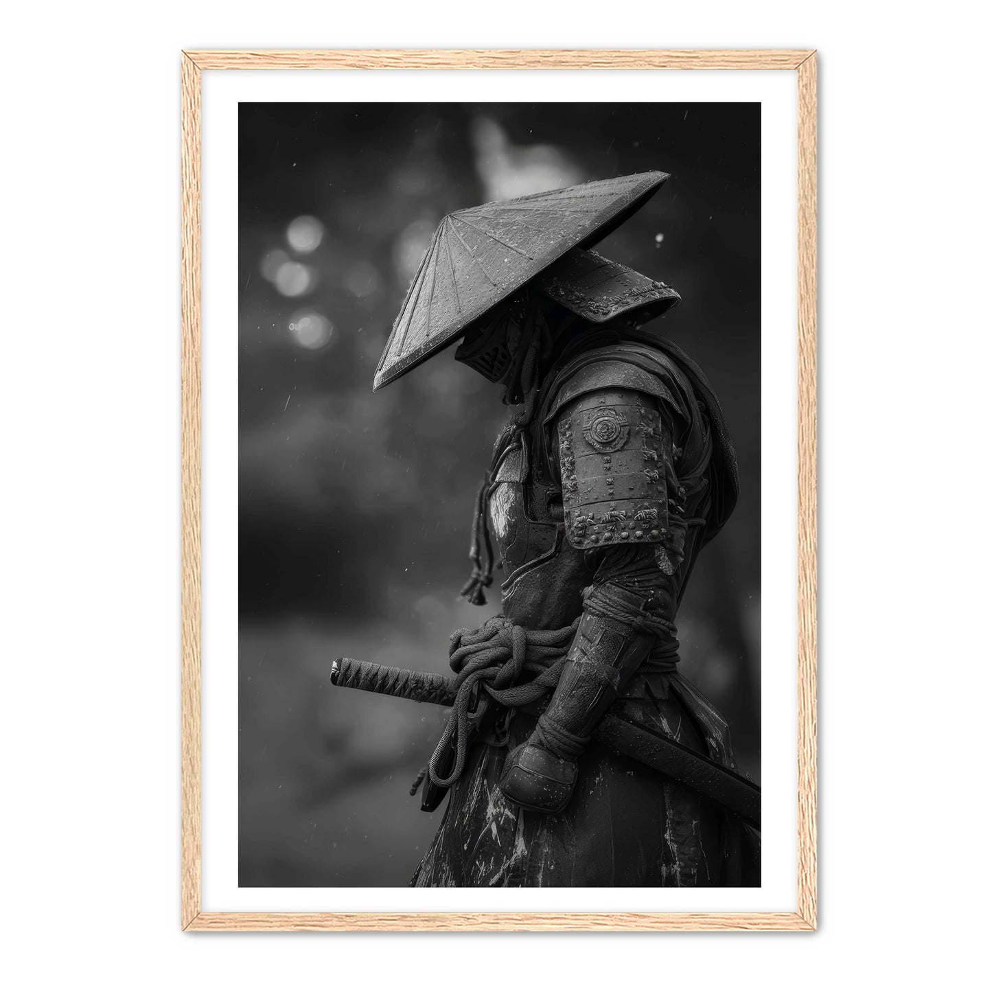 Black and White Samurai Wall Art