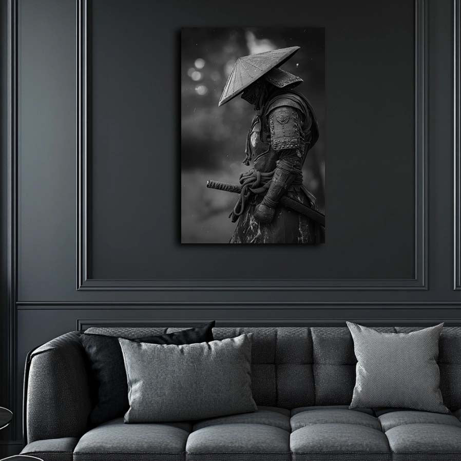 Black and White Samurai Wall Art