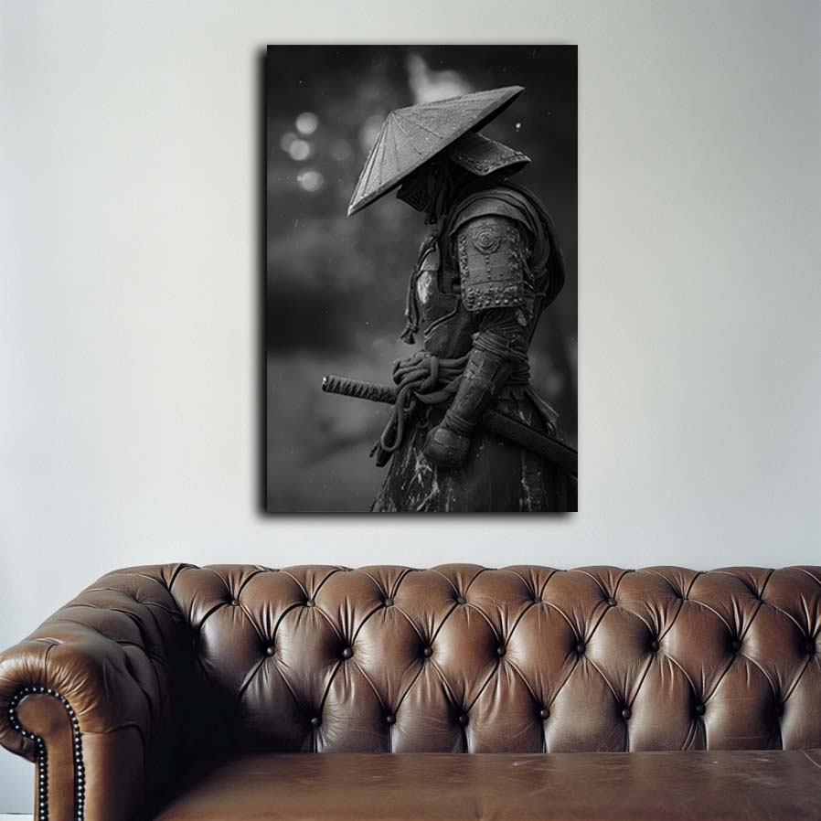 Black and White Samurai Wall Art