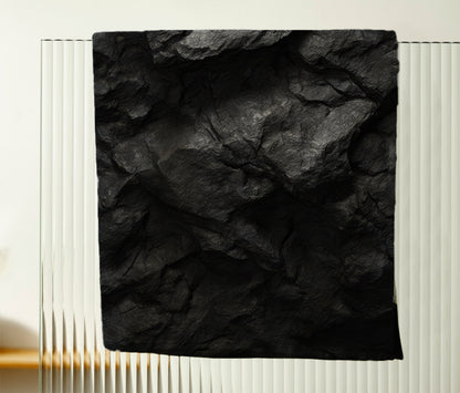 Charcoal Rock Texture Hand Towel