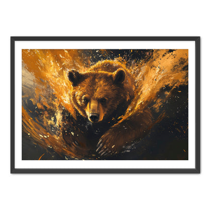 Charging Bear  Wall Art