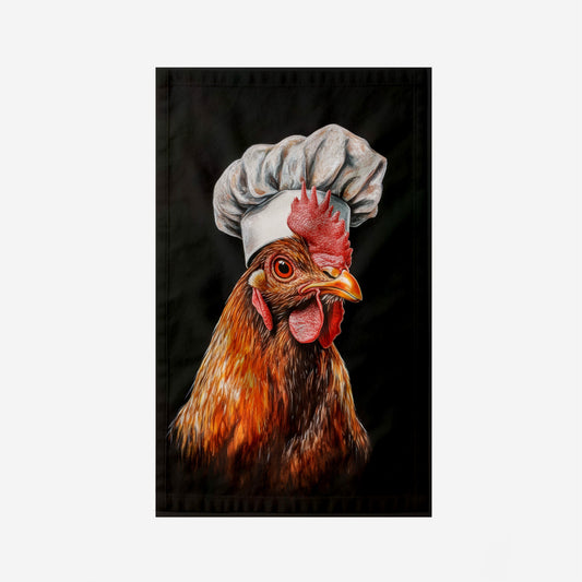 Chef Chicken Portrait Kitchen Towel