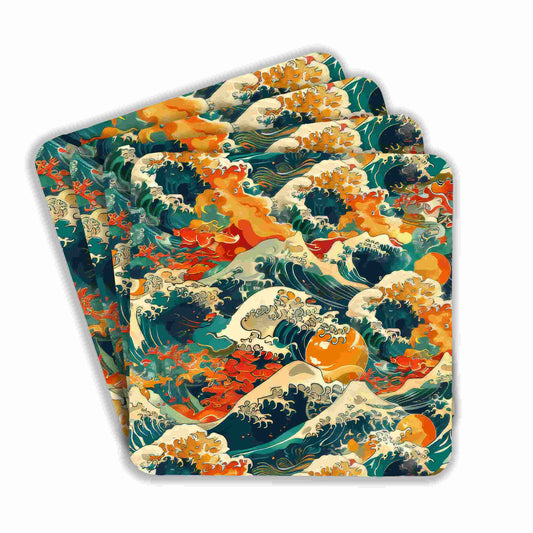 Colorful Ocean Waves Coasters