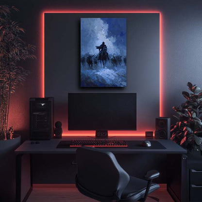 Cowboy Leading Bulls Wall Art