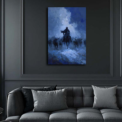 Cowboy Leading Bulls Wall Art