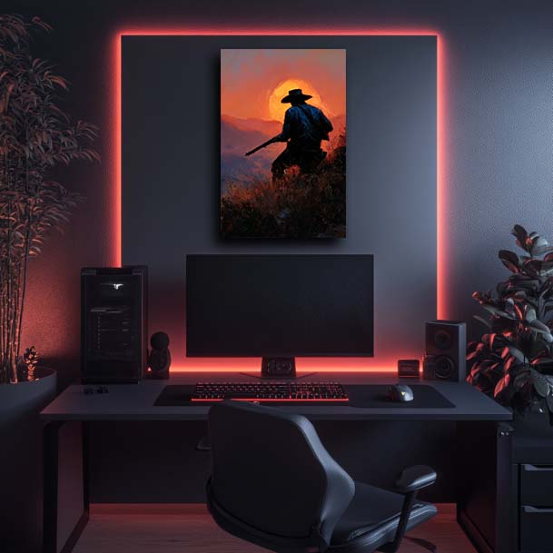 Cowboy Outlaw at Sunset Wall Art
