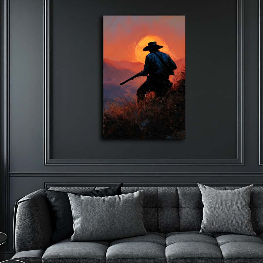 Cowboy Outlaw at Sunset Wall Art