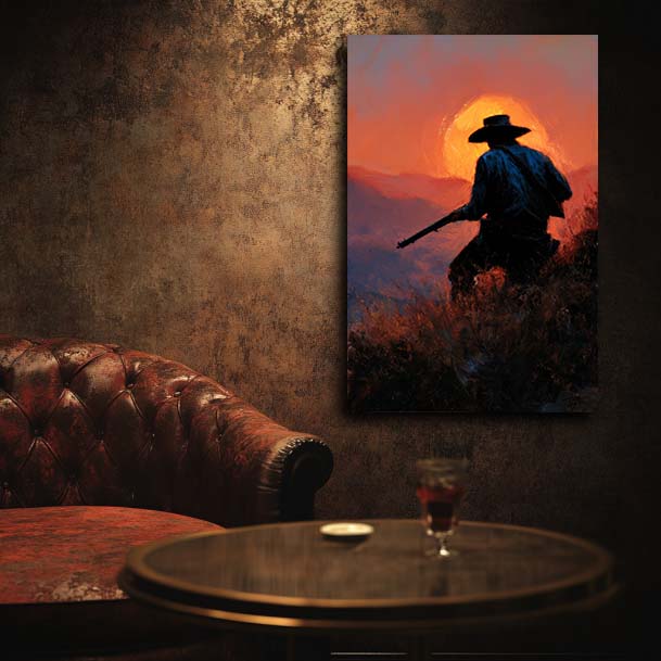 Cowboy Outlaw at Sunset Wall Art