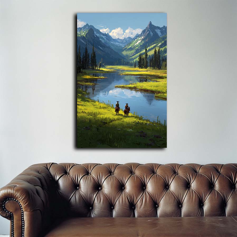 Cowboy River Wall Art