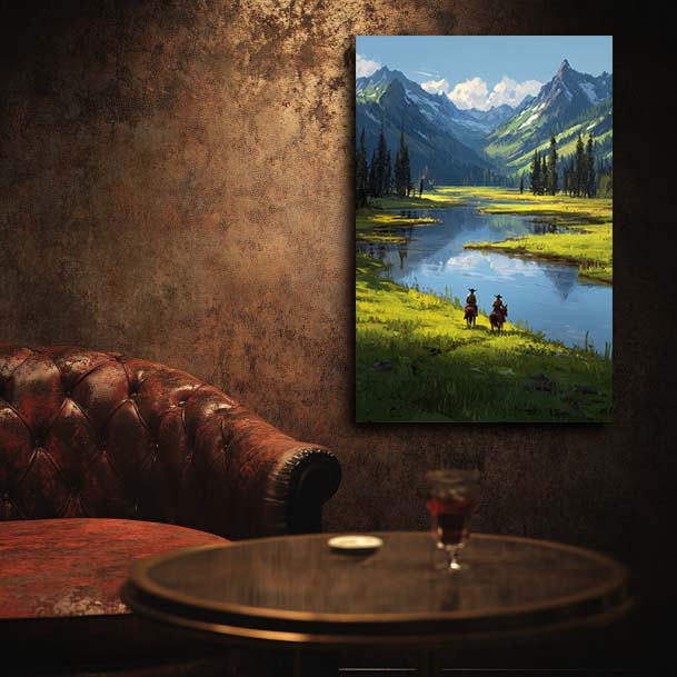 Cowboy River Wall Art