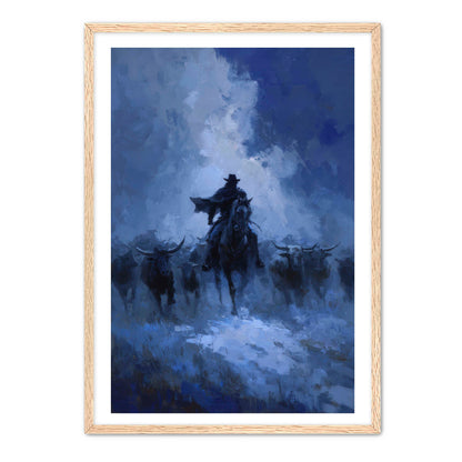 Cowboy Leading Bulls Wall Art