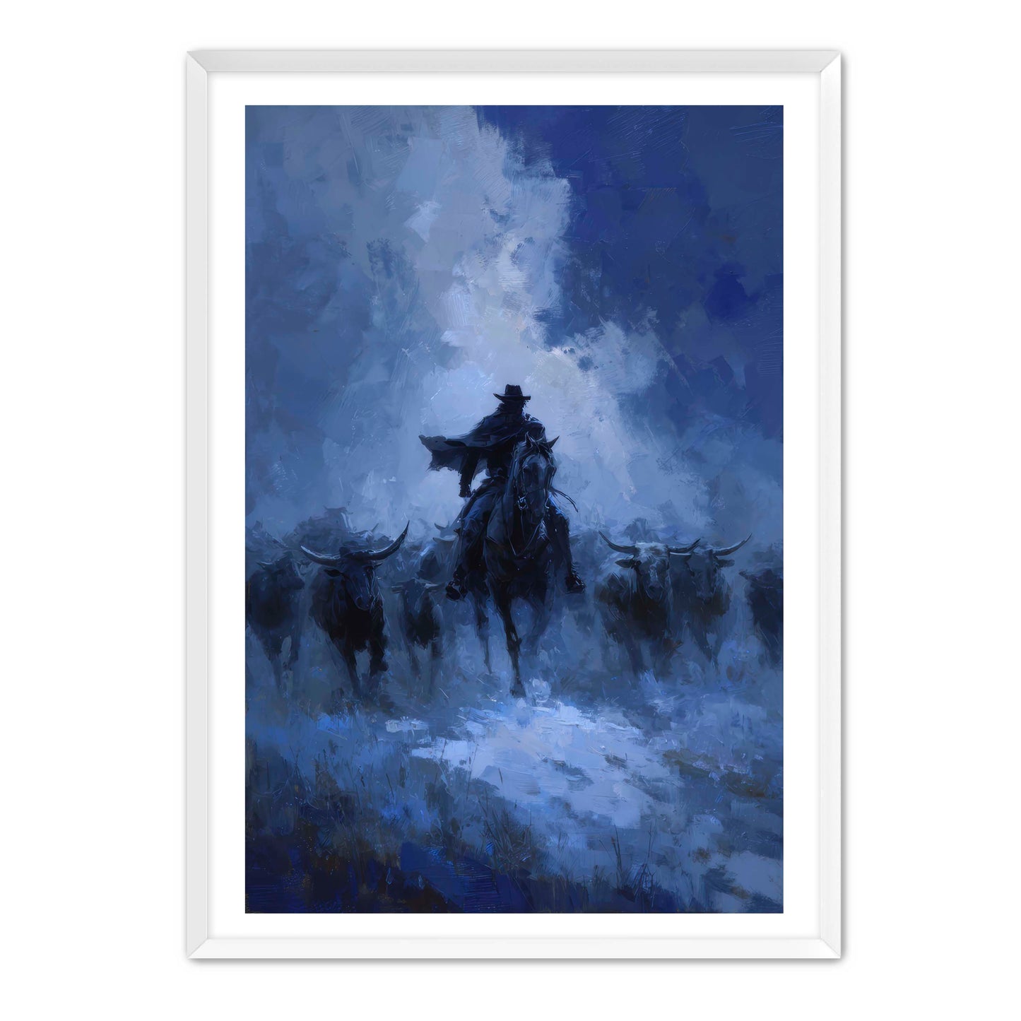 Cowboy Leading Bulls Wall Art
