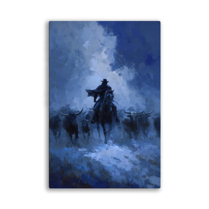 Cowboy Leading Bulls Wall Art