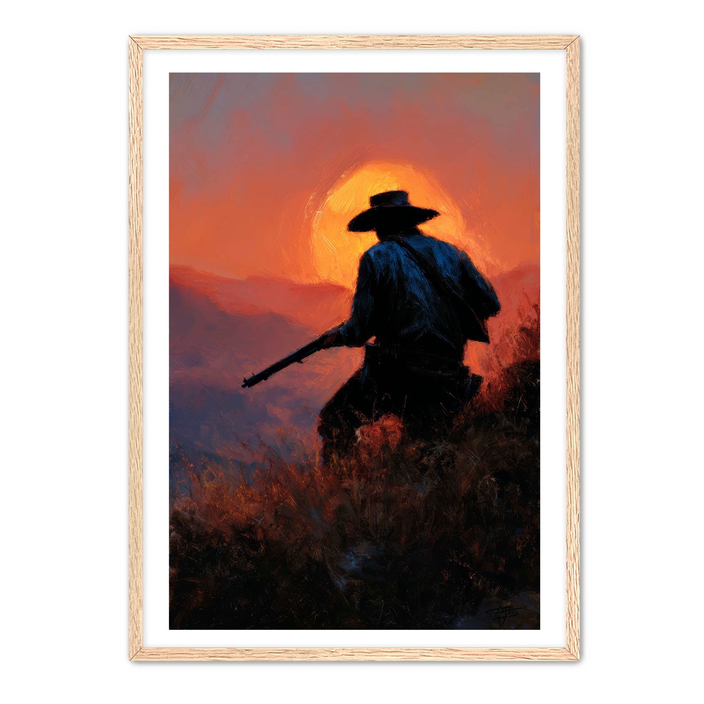 Cowboy Outlaw at Sunset Wall Art