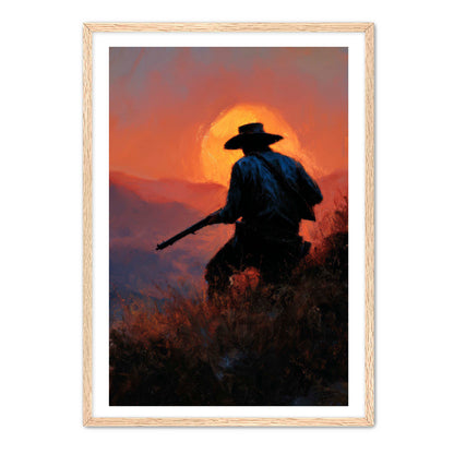 Cowboy Outlaw at Sunset Wall Art