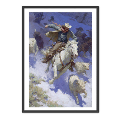 Cowboy Racing Avalanche Wall Art