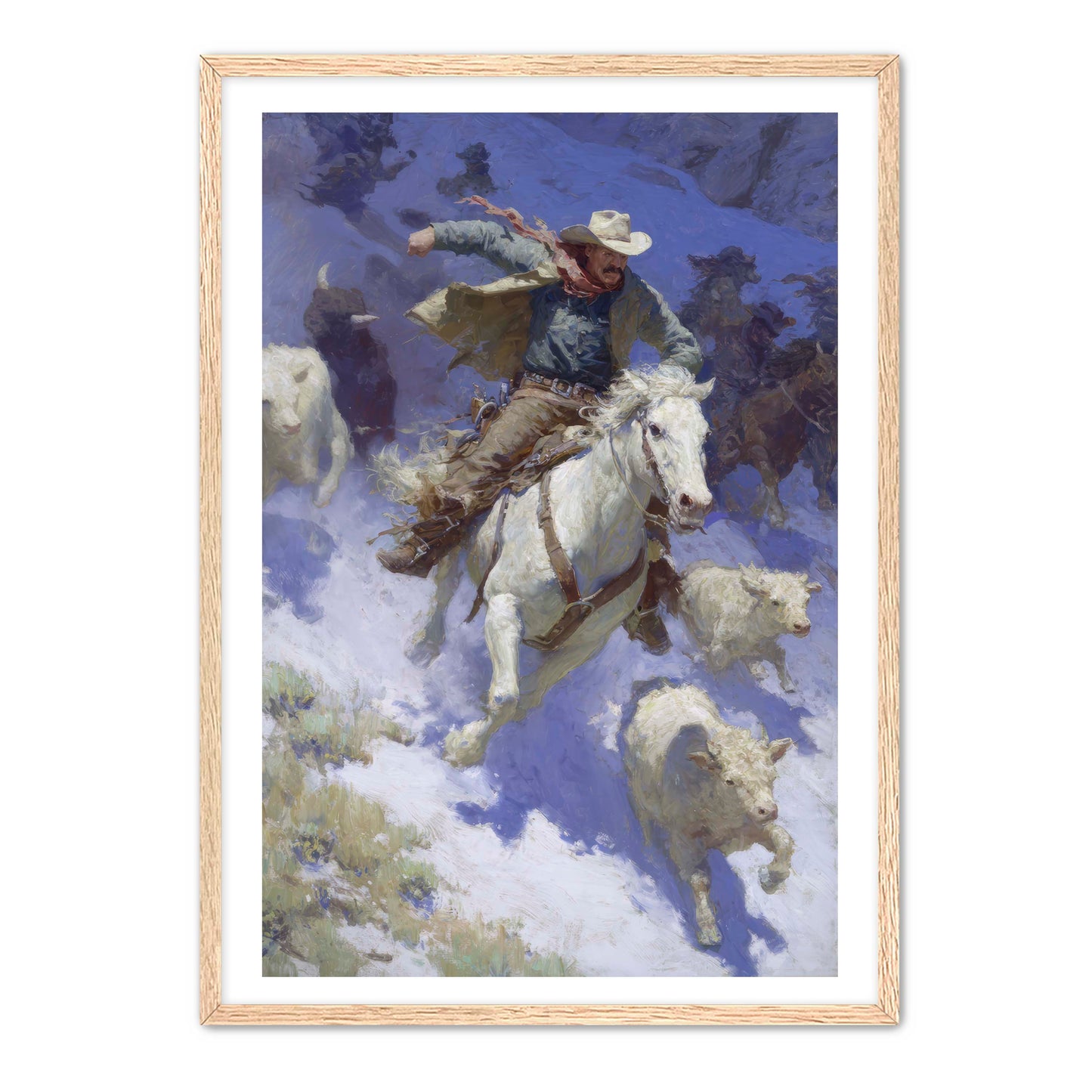Cowboy Racing Avalanche Wall Art