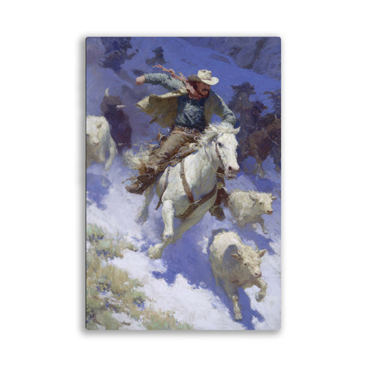 Cowboy Racing Avalanche Wall Art