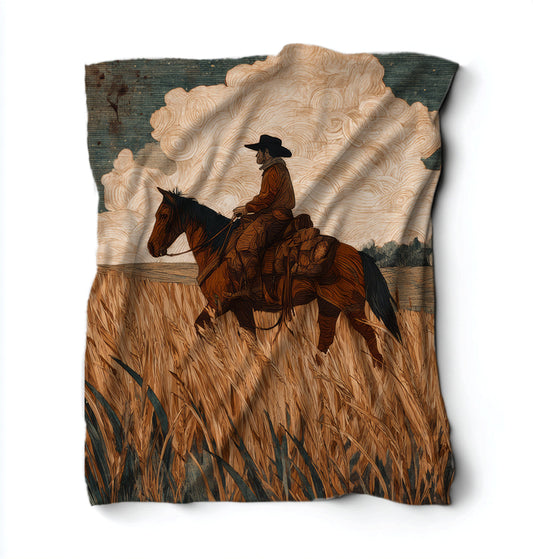 Cowboy Riding Blanket