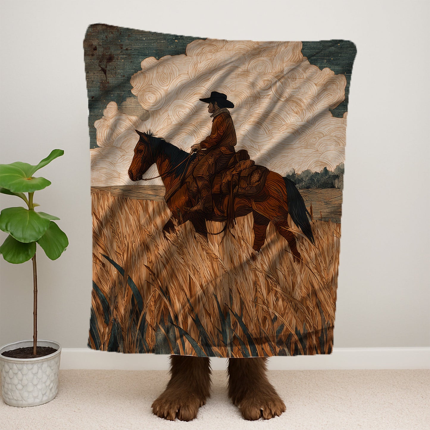 Cowboy Riding Blanket