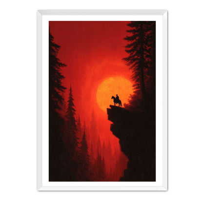 Cowboy and Horse at Sunset Wall Art