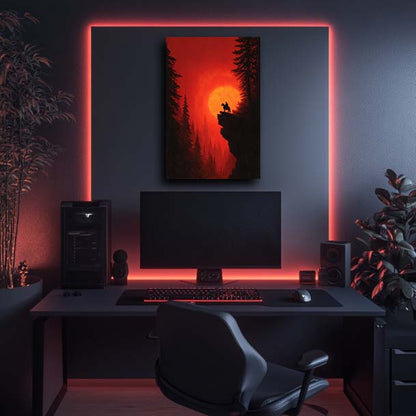 Cowboy and Horse at Sunset Wall Art
