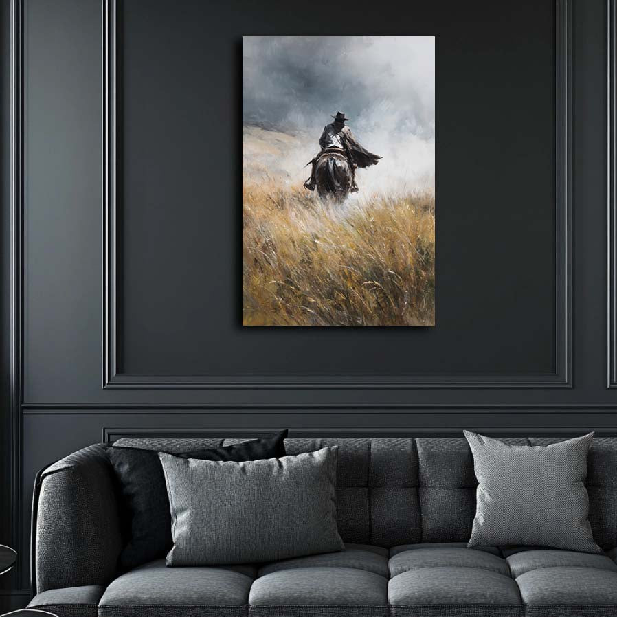 Cowboy in Tall Grass Wall Art