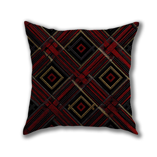 Crimson Diamond Lattice Pillow