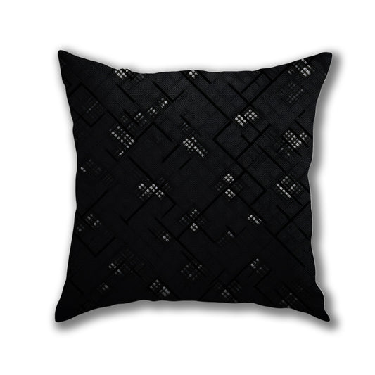 Dark Circuit Maze Pillow