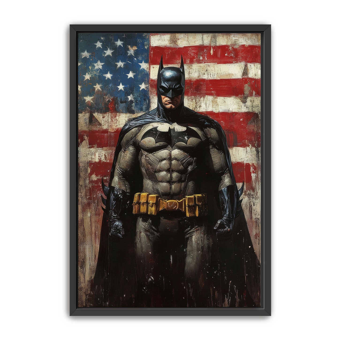Dark Knight Before Flag Wall Art