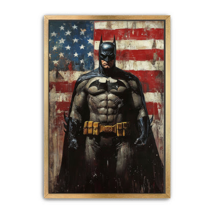Dark Knight Before Flag Wall Art