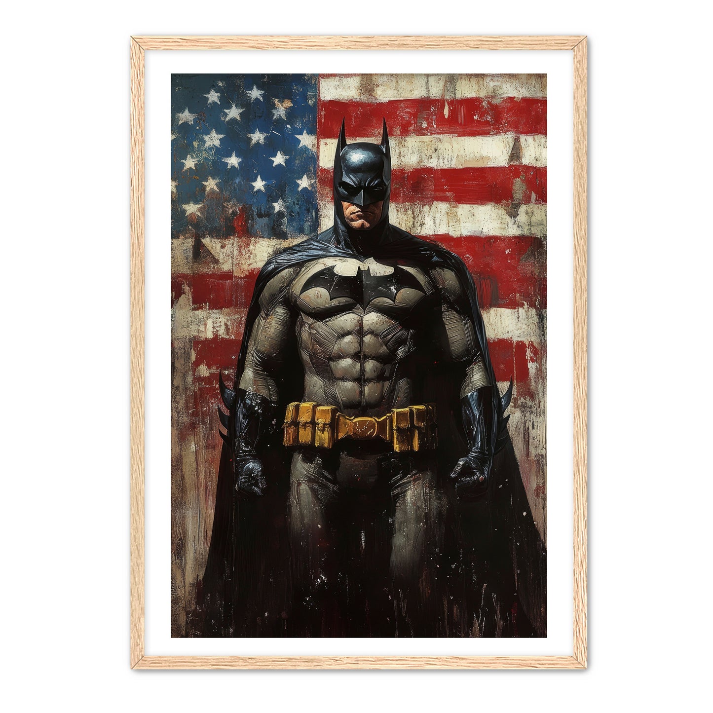 Dark Knight Before Flag Wall Art