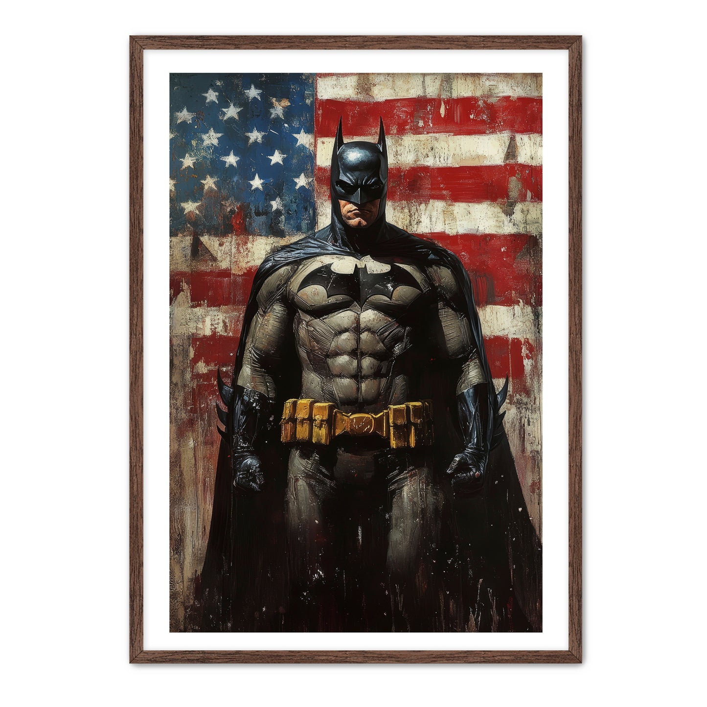 Dark Knight Before Flag Wall Art