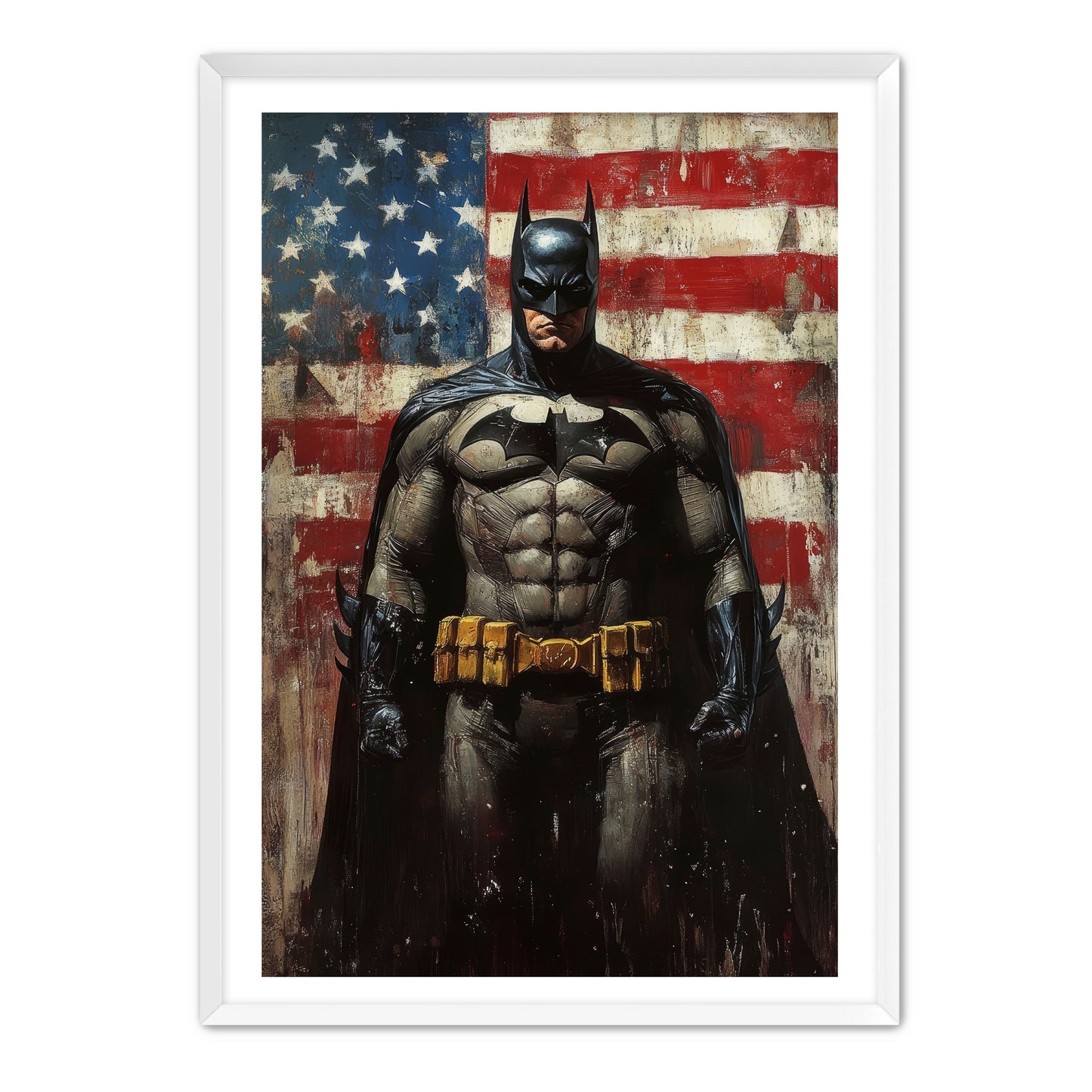 Dark Knight Before Flag Wall Art