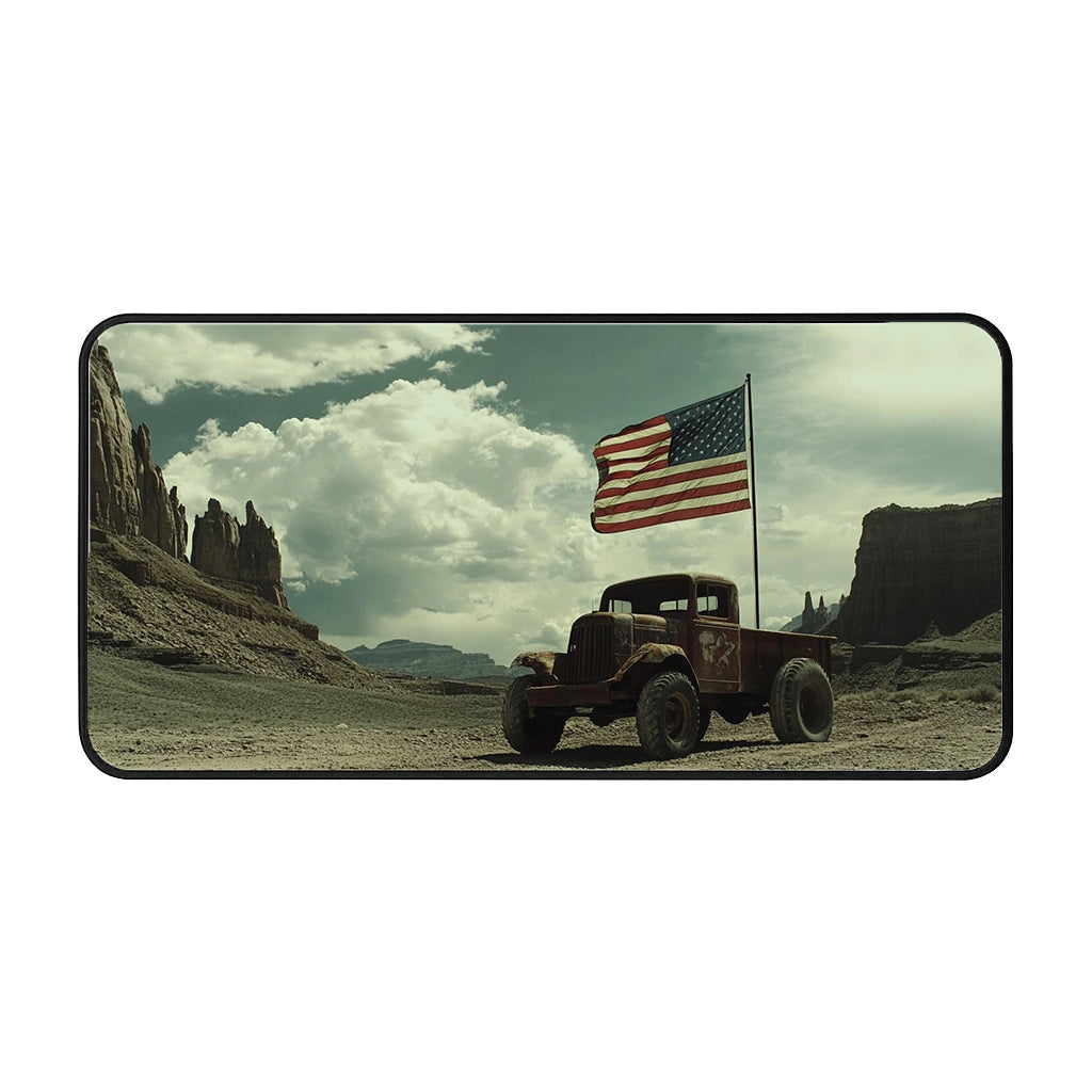 Desert Truck With Flag Desk Mat
